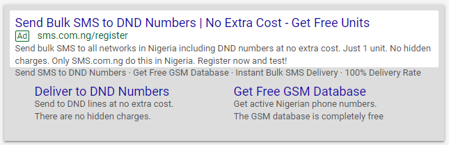 Bulk SMS Business in Nigeria Google Ads for SMS.com.ng